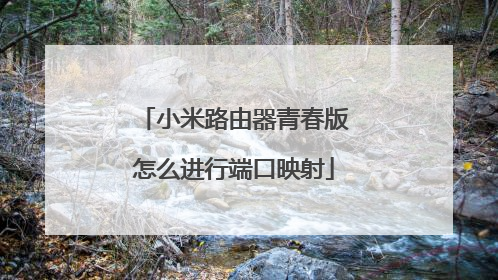 小米路由器青春版怎么进行端口映射