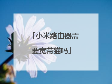 小米路由器需要宽带猫吗