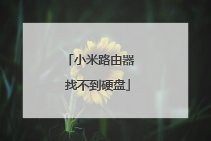 小米路由器 找不到硬盘