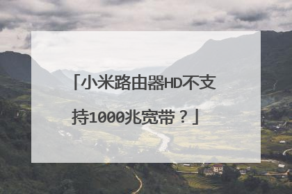 小米路由器HD不支持1000兆宽带?