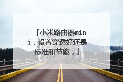小米路由器mini,设置穿透好还是标准和节能,