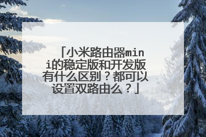 小米路由器mini的稳定版和开发版有什么区别?都可以设置双路由么?