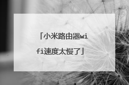小米路由器wifi速度太慢了