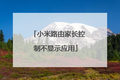 小米路由家长控制不显示应用