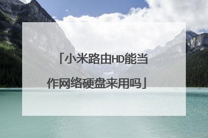 小米路由HD能当作网络硬盘来用吗