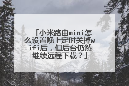 小米路由mini怎么设置晚上定时关掉wifi后,但后台仍然继续远程下载?