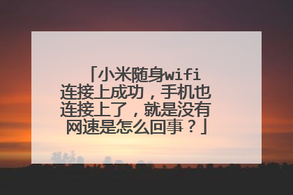 小米随身wifi连接上成功,手机也连接上了,就是没有网速是怎么回事?