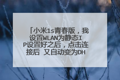 小米1s青春版，我设置WLAN为静态IP设置好之后，点击连接后 又自动变为DHCP了 为什么？