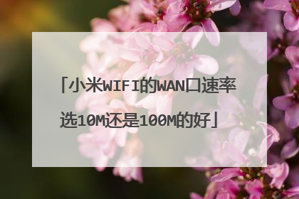 小米WIFI的WAN口速率选10M还是100M的好