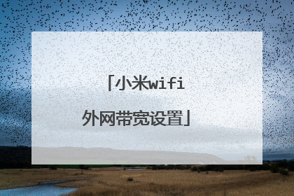 小米wifi外网带宽设置