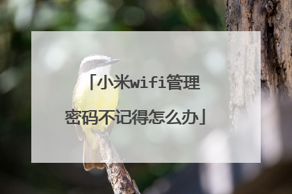 小米wifi管理密码不记得怎么办
