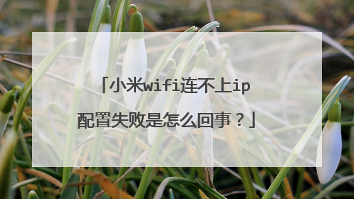 小米wifi连不上ip配置失败是怎么回事?