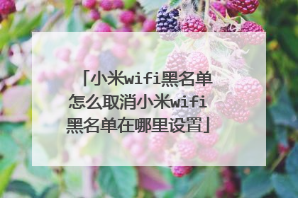 小米wifi黑名单怎么取消小米wifi黑名单在哪里设置