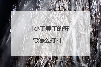 小于等于的符号怎么打?