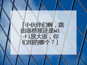 小伙伴们啊，路由器桥接还是Wi-Fi放大器，你们用的哪个？