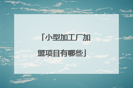 小型加工厂加盟项目有哪些