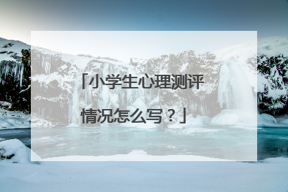小学生心理测评情况怎么写?