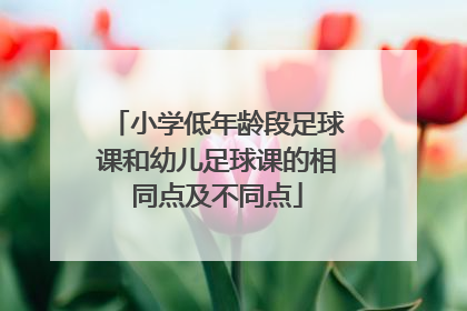 小学低年龄段足球课和幼儿足球课的相同点及不同点