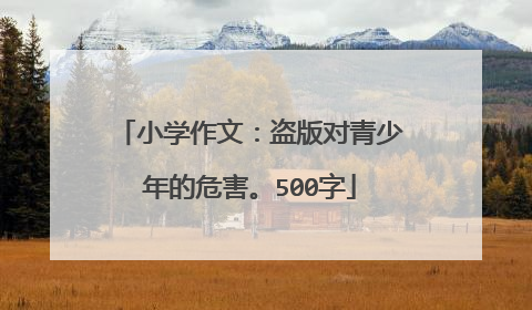 小学作文:盗版对青少年的危害。500字
