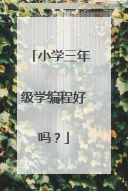 小学三年级学编程好吗?
