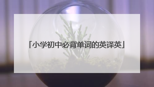 小学初中必背单词的英译英