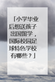小学毕业后想送孩子出国留学，国际校园足球特色学校有哪些？