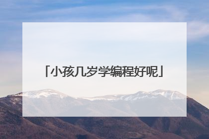 小孩几岁学编程好呢