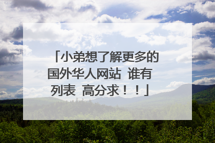 小弟想了解更多的国外华人网站 谁有列表 高分求!!