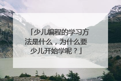 少儿编程的学习方法是什么,为什么要少儿开始学呢?