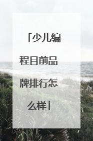 少儿编程目前品牌排行怎么样