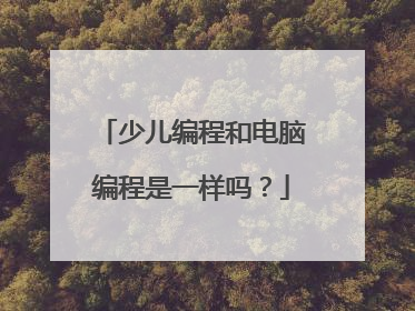 少儿编程和电脑编程是一样吗?