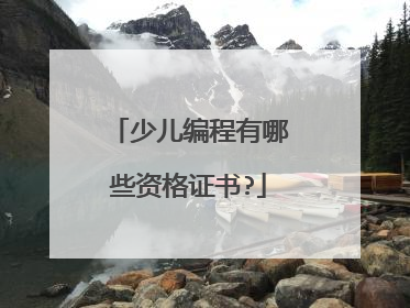 少儿编程有哪些资格证书?
