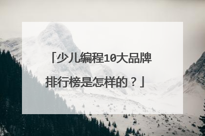 少儿编程10大品牌排行榜是怎样的？