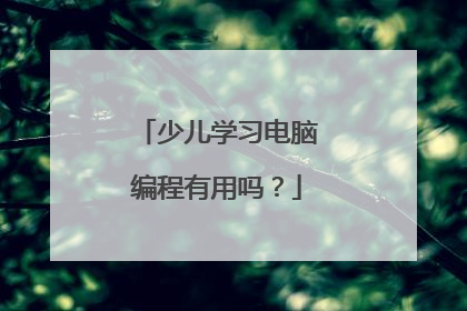 少儿学习电脑编程有用吗?