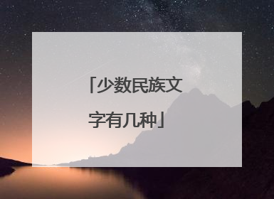 少数民族文字有几种