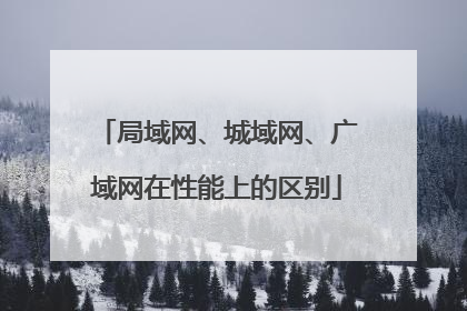 局域网、城域网、广域网在性能上的区别