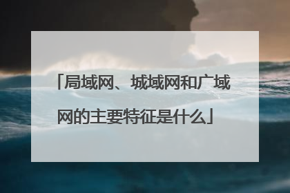 局域网、城域网和广域网的主要特征是什么