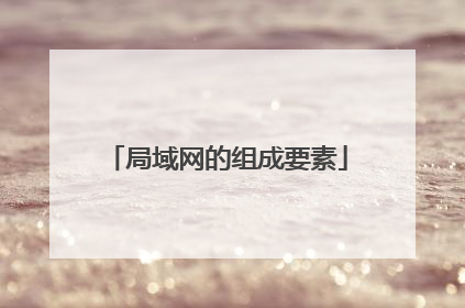 局域网的组成要素