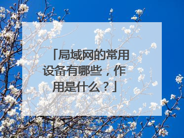 局域网的常用设备有哪些,作用是什么?