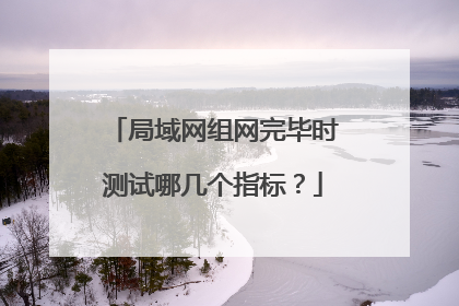 局域网组网完毕时测试哪几个指标？