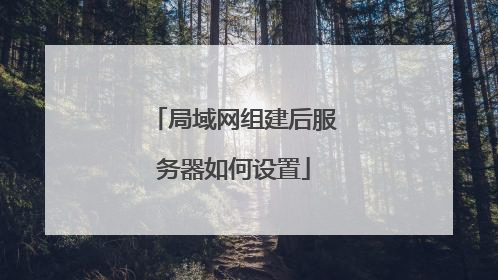 局域网组建后服务器如何设置