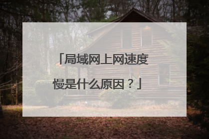 局域网上网速度慢是什么原因？