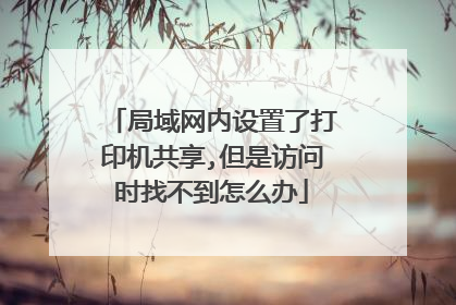 局域网内设置了打印机共享,但是访问时找不到怎么办