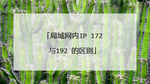 局域网内IP 172 与192 的区别