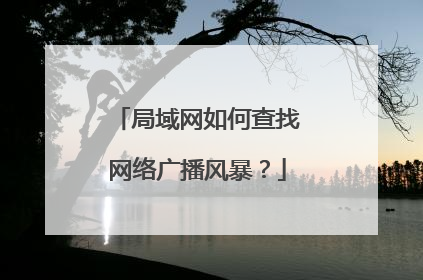 局域网如何查找网络广播风暴?