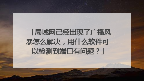 局域网已经出现了广播风暴怎么解决,用什么软件可以检测到端口有问题?