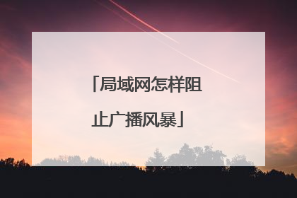 局域网怎样阻止广播风暴