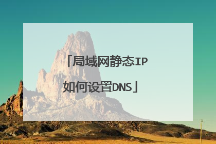 局域网静态IP如何设置DNS