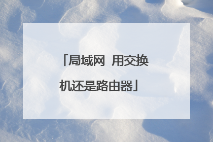 局域网 用交换机还是路由器