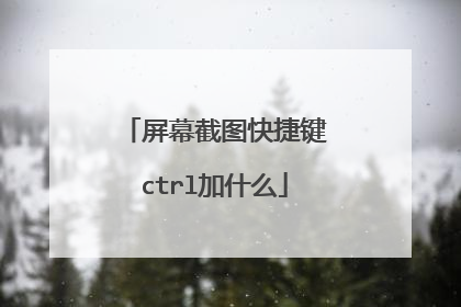 屏幕截图快捷键ctrl加什么